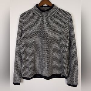 Title Nine Barra Turtleneck Merino Wool Blend Sweater Herringbone Relaxed Fit